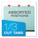 Pendaflex Pressboard Expanding File Folders, 1/3-Cut Tabs: Assorted, Letter Size, 1" Expansion, Blue, 25/Box (9200T13)