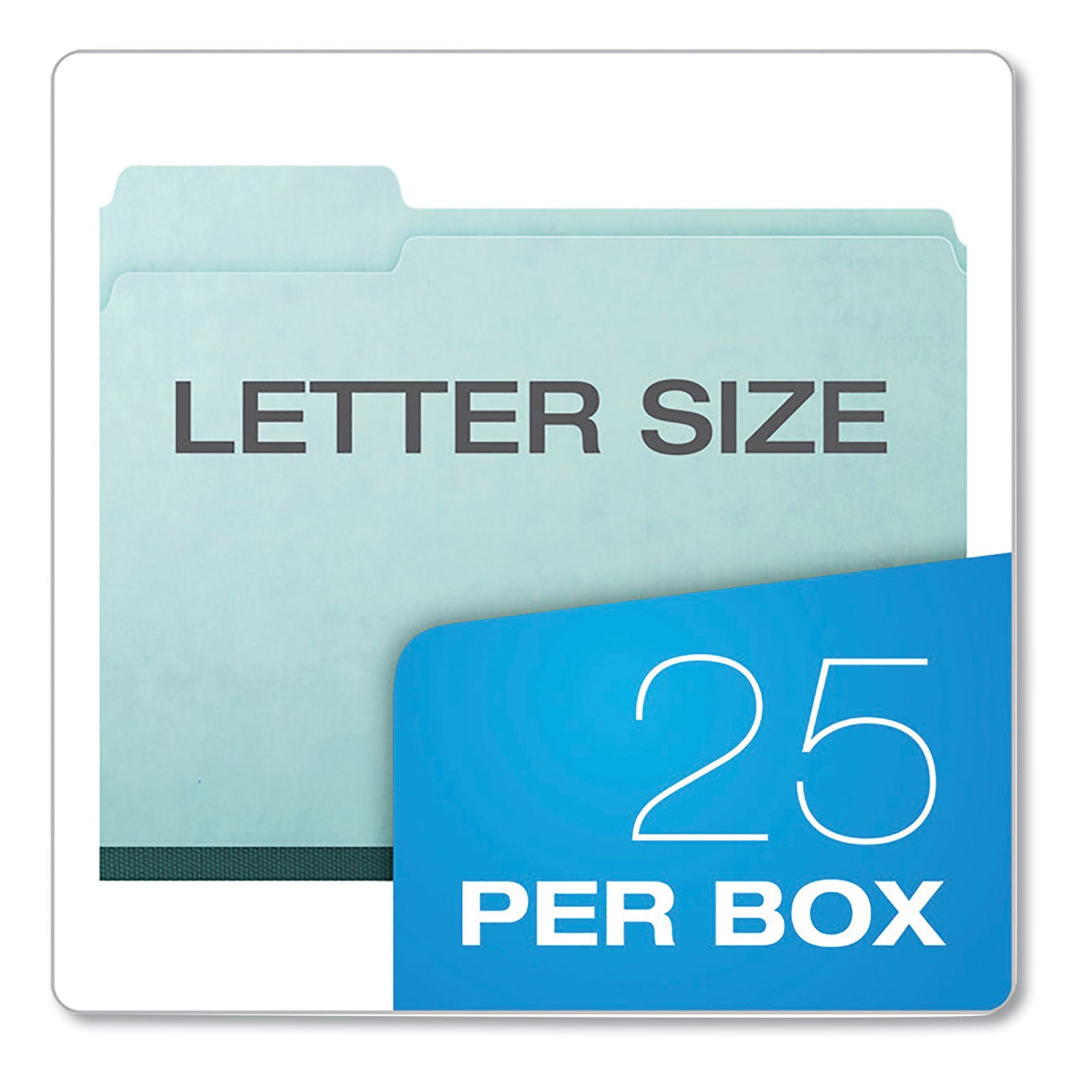 Pendaflex Pressboard Expanding File Folders, 1/3-Cut Tabs: Assorted, Letter Size, 1" Expansion, Blue, 25/Box (9200T13)