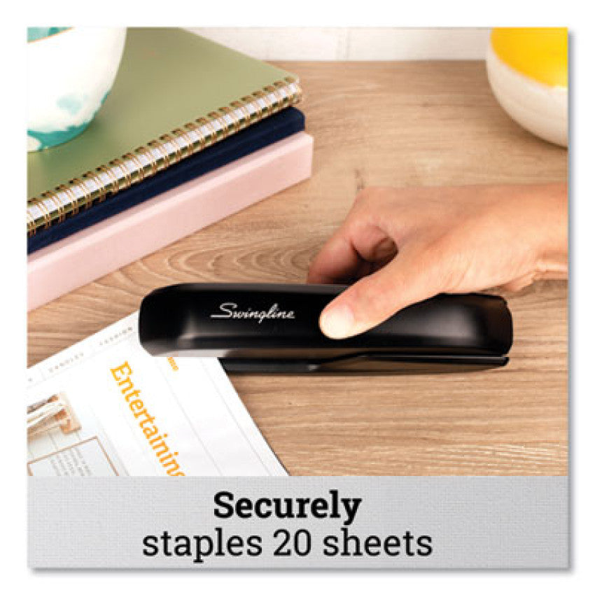 Standard Full Strip Desk Stapler, 20-Sheet Capacity, Black