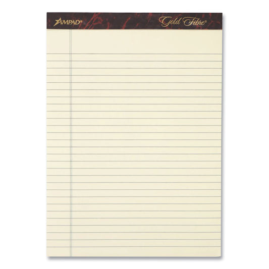 Ampad Gold Fibre Writing Pads, Narrow Rule, 50 Canary-Yellow 5 x 8 Sheets, 4/Pack (20029)