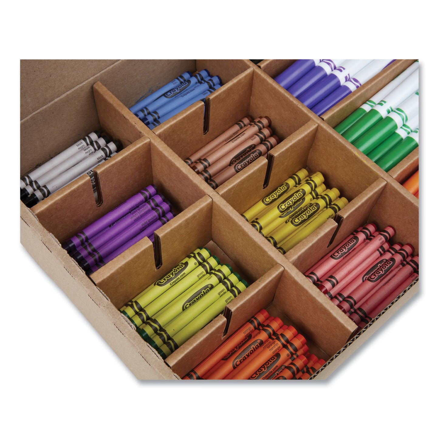 Crayola Crayons and Markers Combo Classpack, Eight Colors, 256/Set (523349)