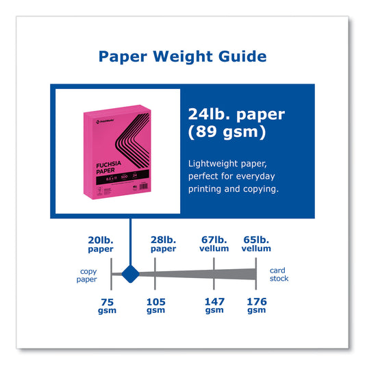 Printworks Professional Color Paper, 24 lb Text Weight, 8.5 x 11, Fuchsia, 500/Ream (00100)