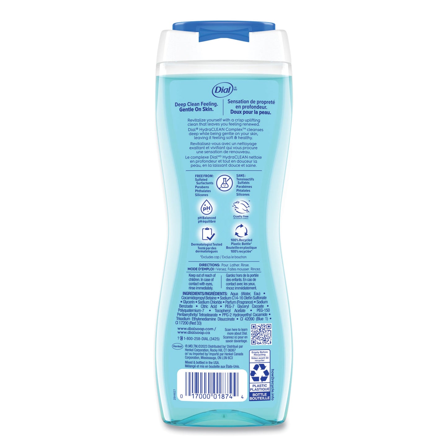 Dial Body Wash, Spring Water Scent, 16 oz, 6/Carton (02653)
