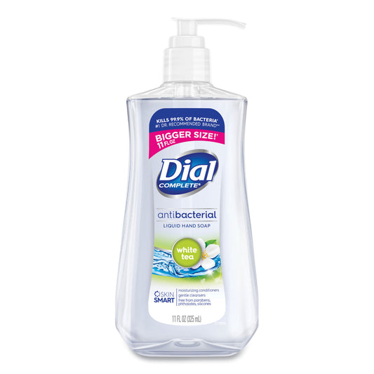 Dial Antibacterial Liquid Hand Soap, White Tea Scent, 11 oz, 12/Carton (20940)