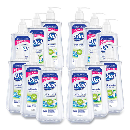 Dial Antibacterial Liquid Hand Soap, White Tea Scent, 11 oz, 12/Carton (20940)