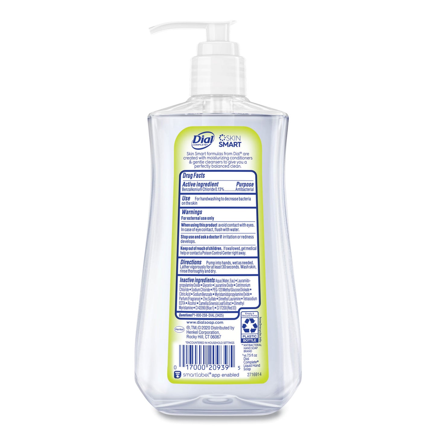Dial Antibacterial Liquid Hand Soap, White Tea Scent, 11 oz, 12/Carton (20940)