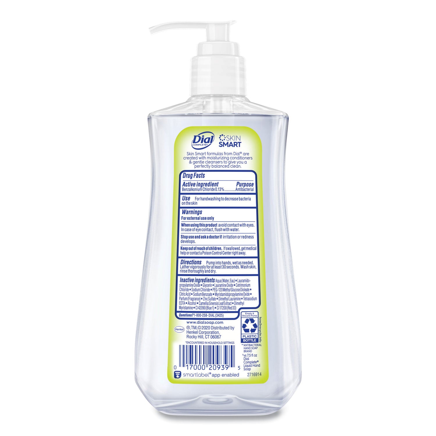 Dial Antibacterial Liquid Hand Soap, White Tea Scent, 11 oz, 12/Carton (20940)