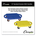 Champion Sports Scooter with Handles, Blue/Yellow, 4 Rubber Swivel Casters, Plastic, 12 x 12 (PGH12)