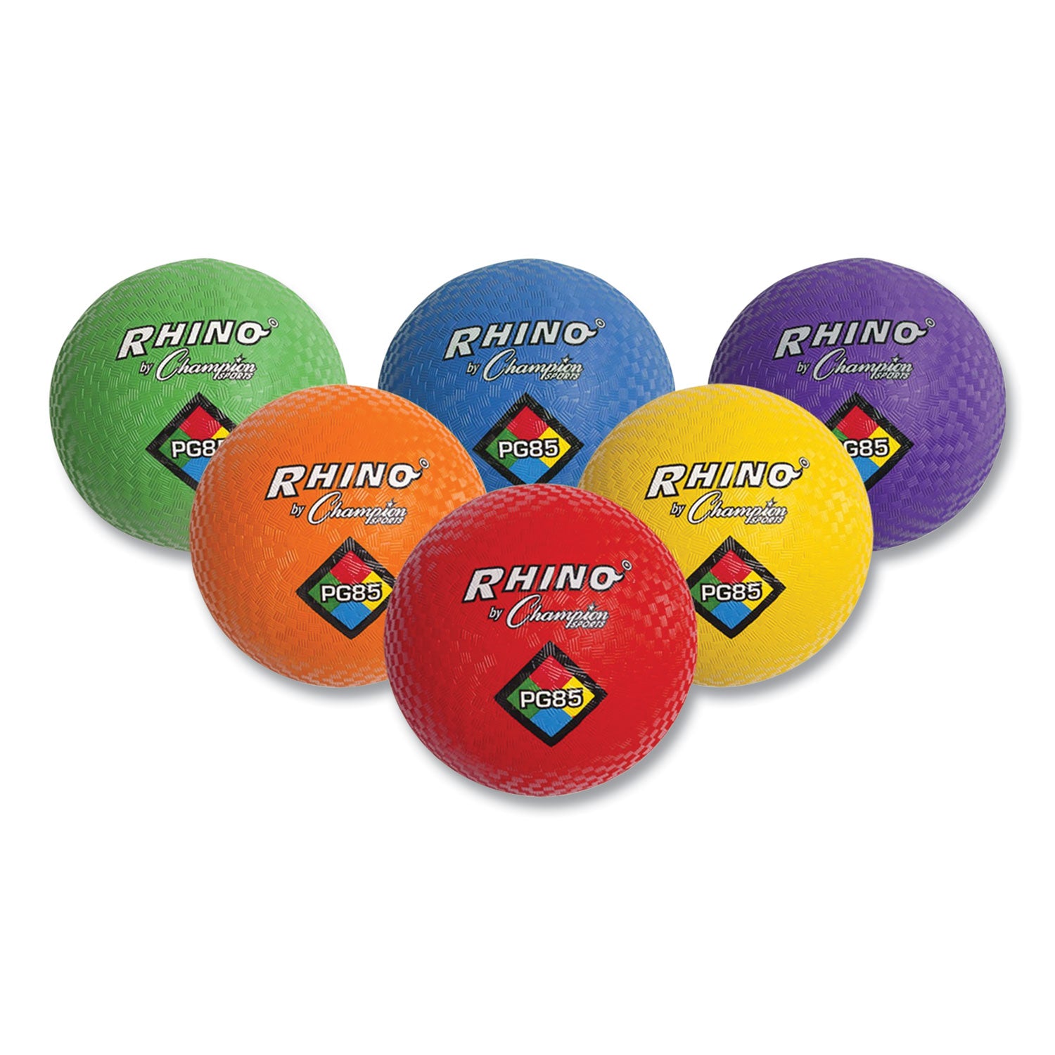 Champion Sports Playground Ball Set, 8.5" Diameter, Assorted Colors, 6/Set (PGSET)