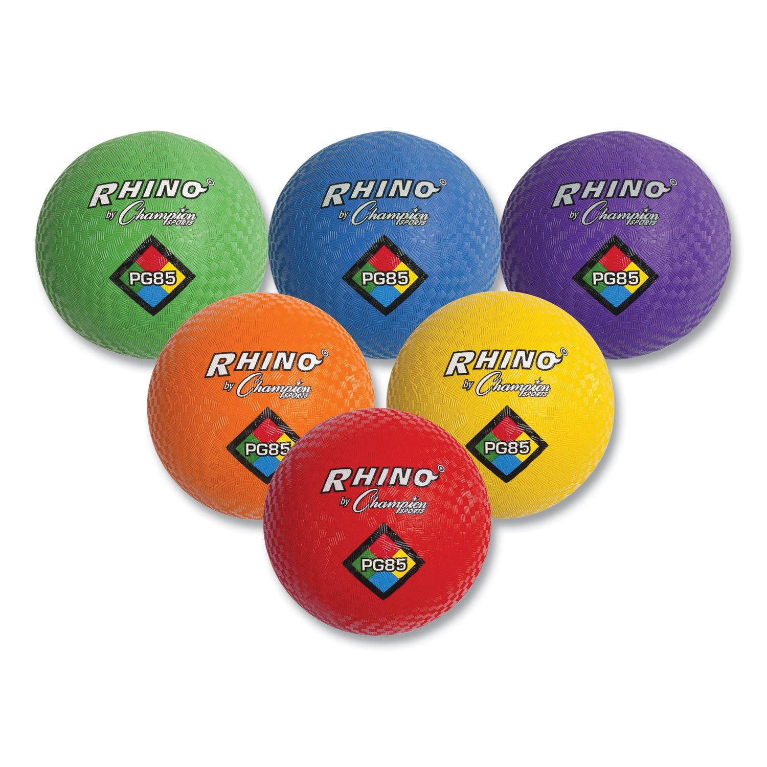 Champion Sports Playground Ball Set, 8.5" Diameter, Assorted Colors, 6/Set (PGSET)