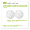 Champion Sports Plastic Baseballs, 9" Diameter, White, 12/Set (PLBB)