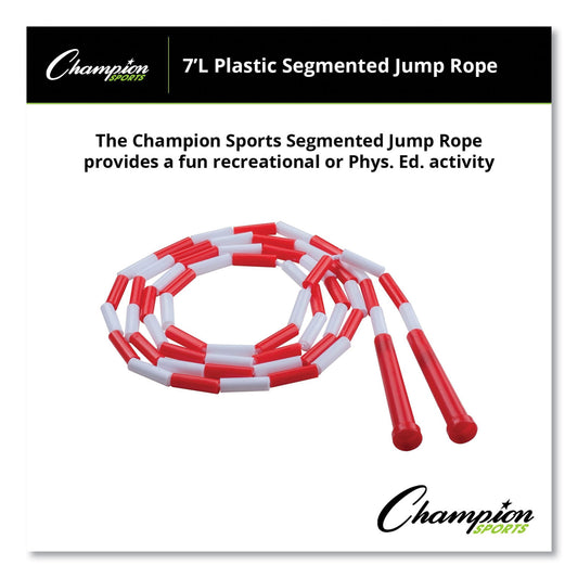 Champion Sports Segmented Plastic Jump Rope, 7 ft, Red/White (PR7)