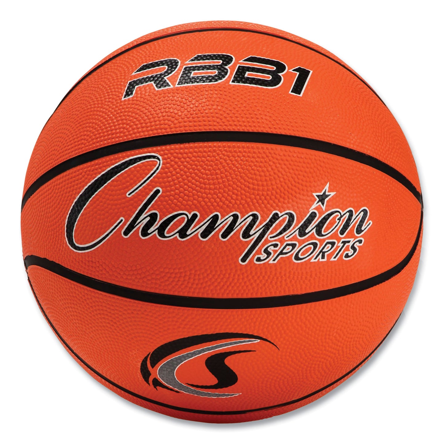 Champion Sports Rubber Sports Ball, For Basketball, No. 7 Size, Official Size, Orange (RBB1)