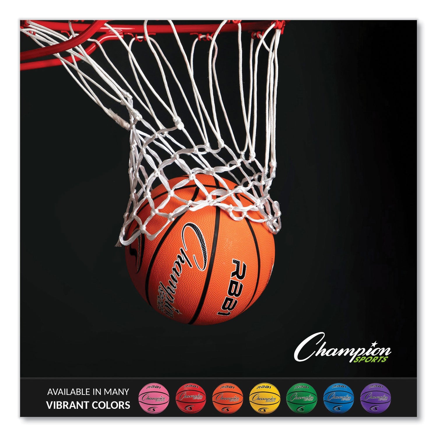 Champion Sports Rubber Sports Ball, For Basketball, No. 7 Size, Official Size, Orange (RBB1)