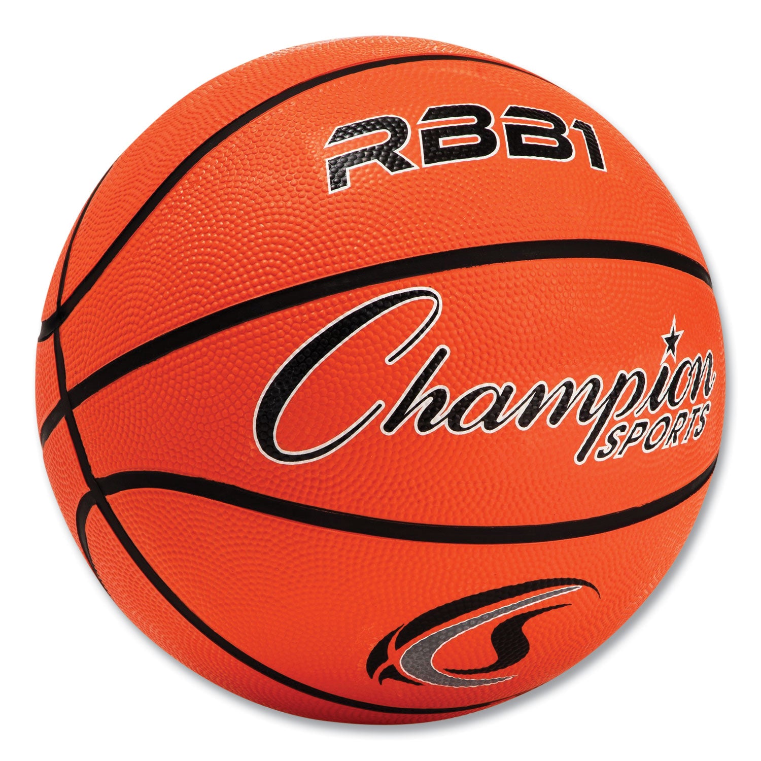 Champion Sports Rubber Sports Ball, For Basketball, No. 7 Size, Official Size, Orange (RBB1)