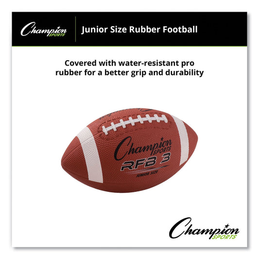 Champion Sports Rubber Sports Ball, For Football, Junior Size, Brown (RFB3)