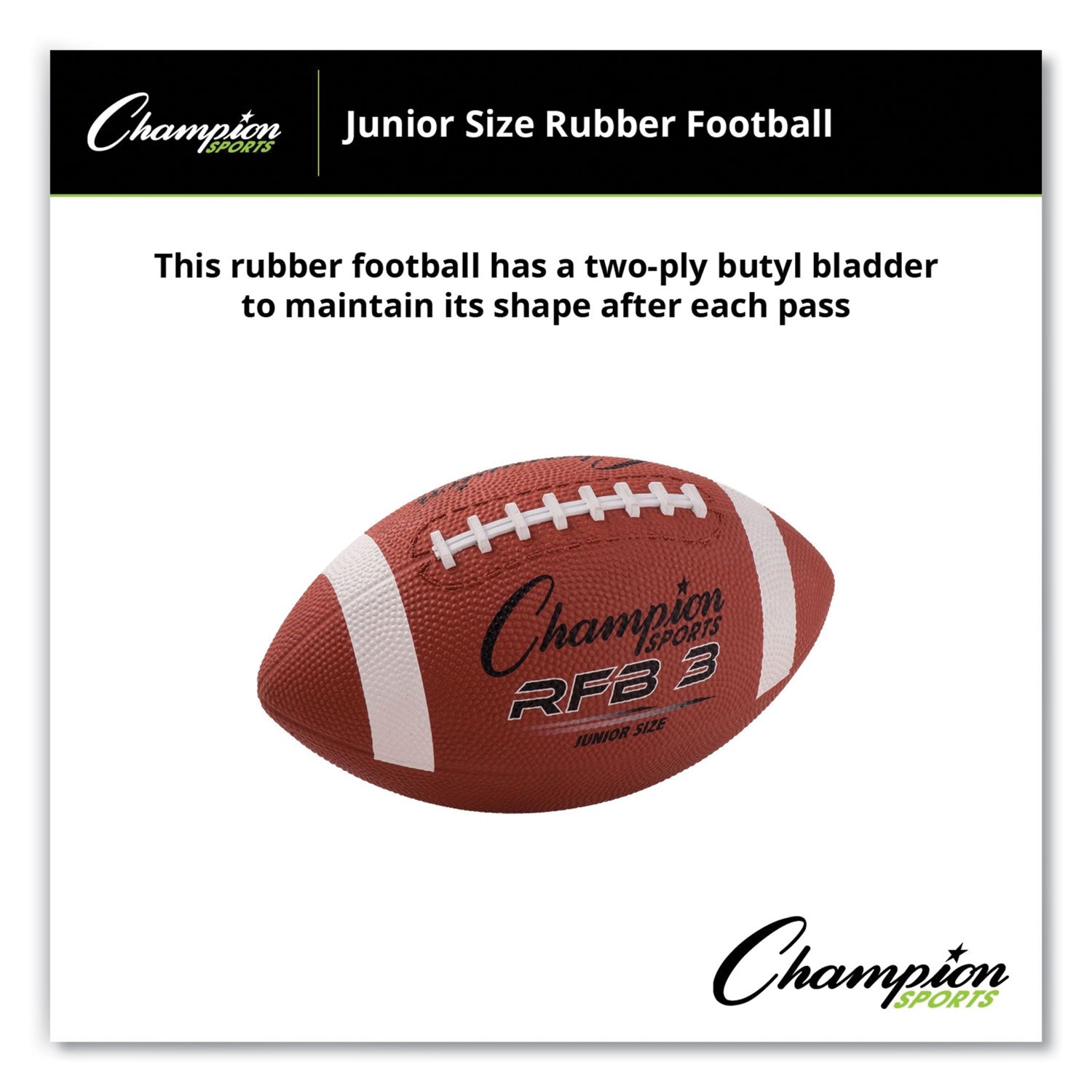 Champion Sports Rubber Sports Ball, For Football, Junior Size, Brown (RFB3)