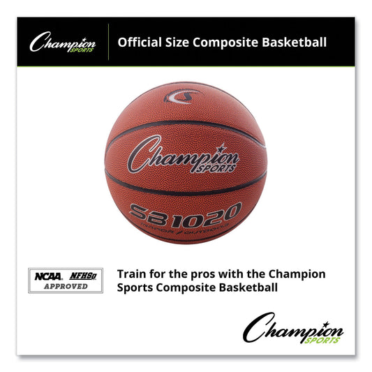 Champion Sports Composite Basketball, Official Size, Brown (SB1020)