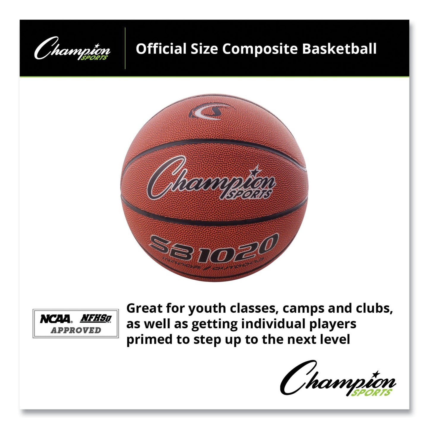 Champion Sports Composite Basketball, Official Size, Brown (SB1020)