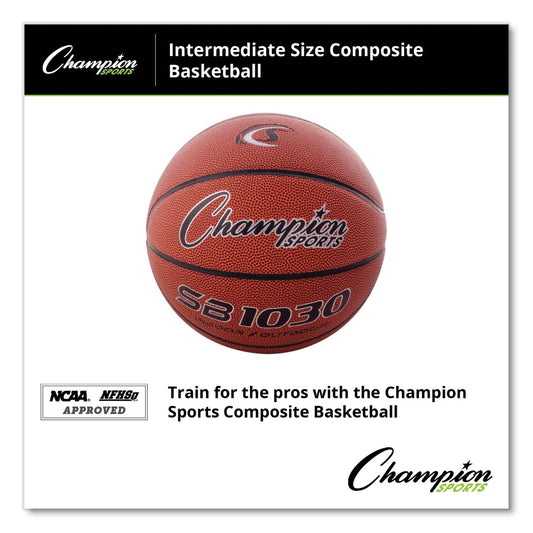 Champion Sports Composite Basketball, Official Intermediate Size, Brown (SB1030)