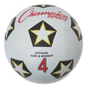 Champion Sports Rubber Sports Ball, For Soccer, No. 4 Size, White/Black (SRB4)