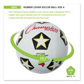 Champion Sports Rubber Sports Ball, For Soccer, No. 4 Size, White/Black (SRB4)