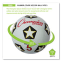 Champion Sports Rubber Sports Ball, For Soccer, No. 5 Size, White/Black (SRB5)