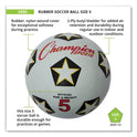 Champion Sports Rubber Sports Ball, For Soccer, No. 5 Size, White/Black (SRB5)