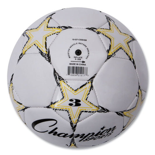 Champion Sports VIPER Soccer Ball, No. 3 Size, 7.25" to 7.5" Diameter, White (VIPER3)