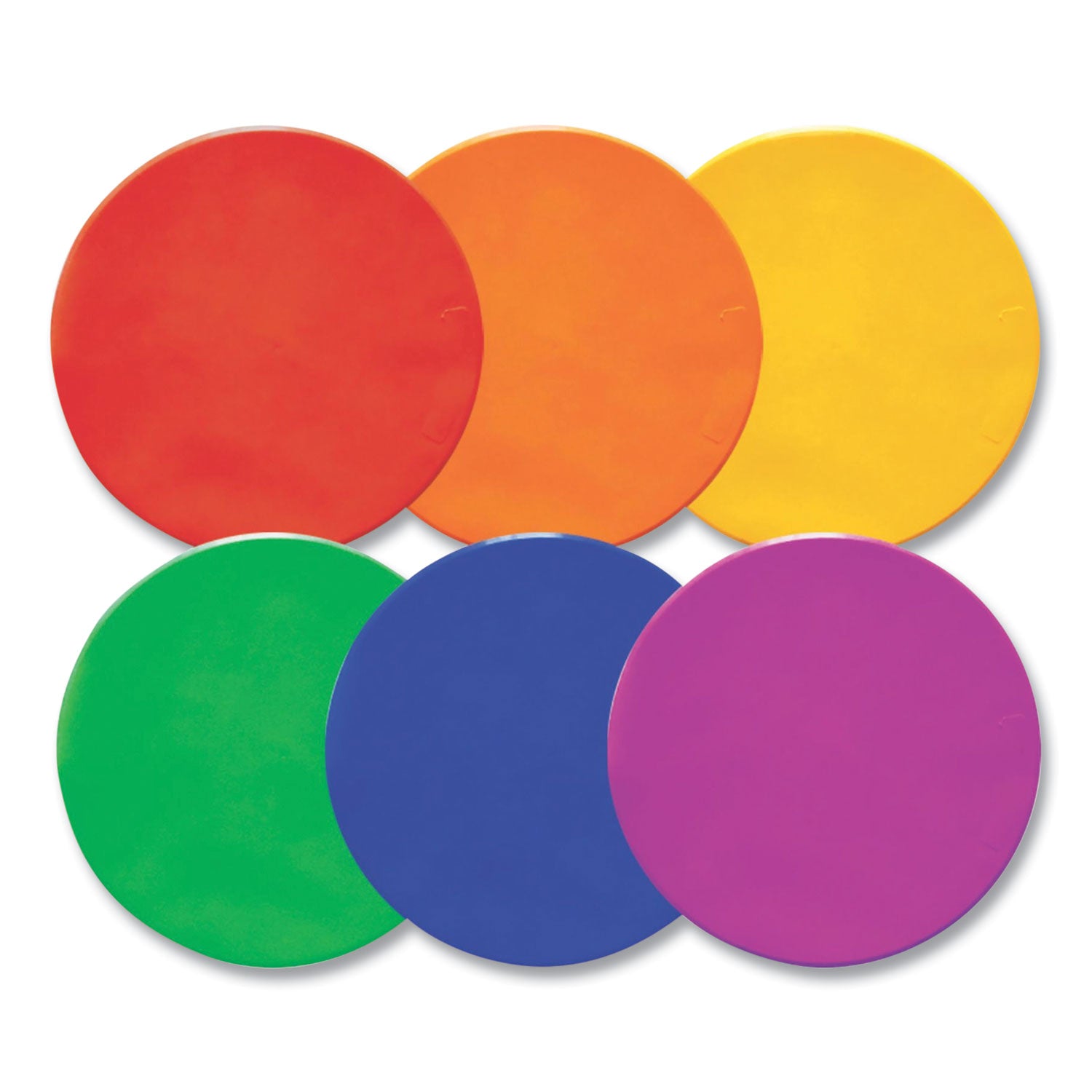 Champion Sports Extra Large Poly Marker Set, 12" dia, Assorted Colors, 6 Spots/Set (XLMSPSET)