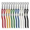 Champion Sports Lanyard, Metal J-Hook Fastener, 20" Long, Assorted Colors, 12/Pack (126ASST)