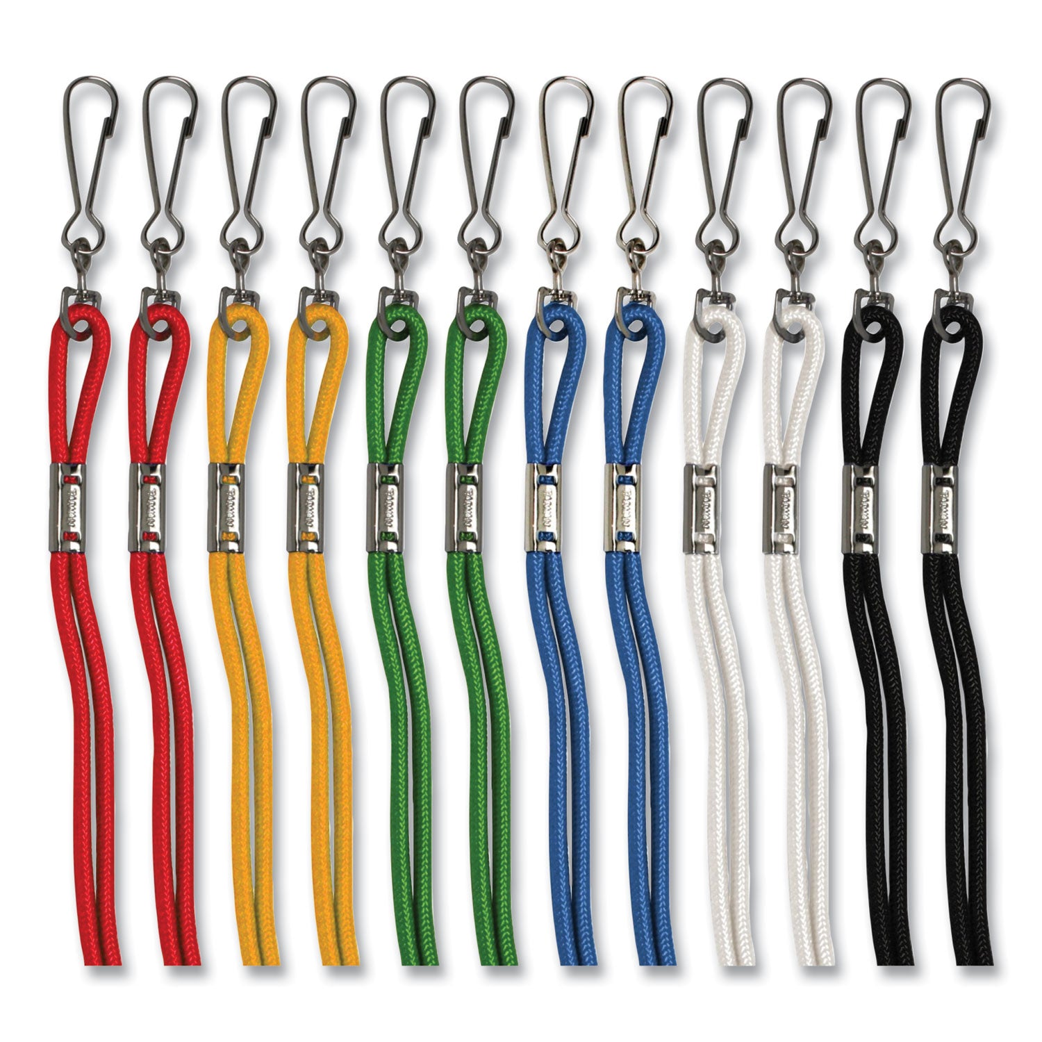 Champion Sports Lanyard, Metal J-Hook Fastener, 20" Long, Assorted Colors, 12/Pack (126ASST)