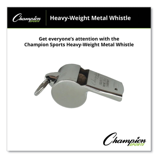 Champion Sports Sports Whistle, Heavy Weight, Metal, Silver, Dozen (401)