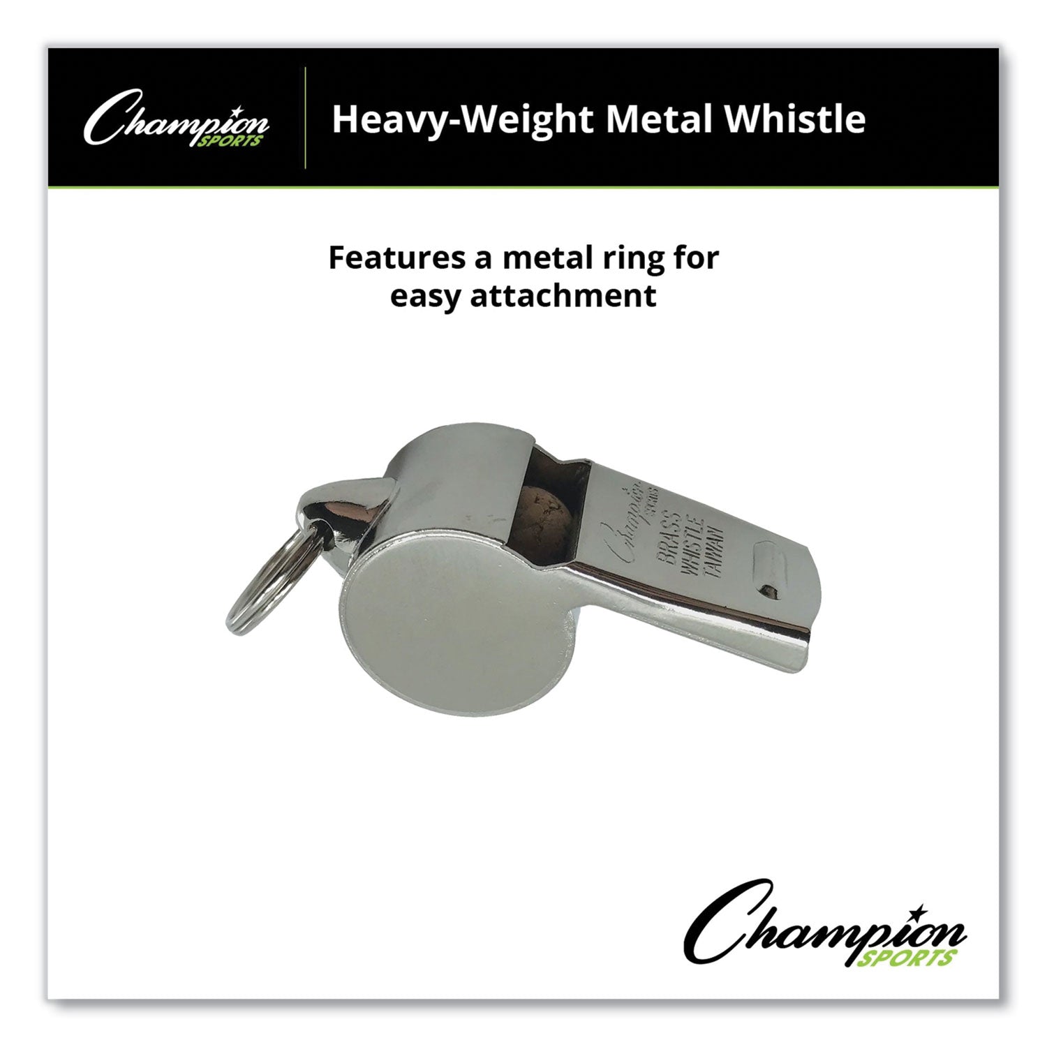 Champion Sports Sports Whistle, Heavy Weight, Metal, Silver, Dozen (401)