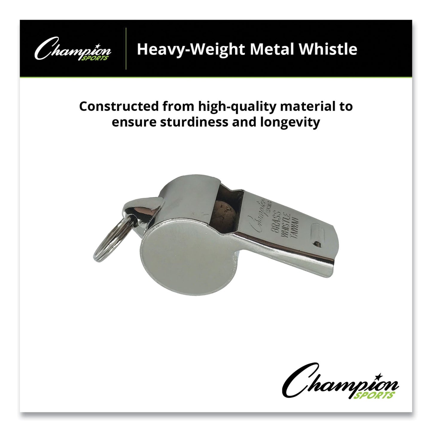 Champion Sports Sports Whistle, Heavy Weight, Metal, Silver, Dozen (401)