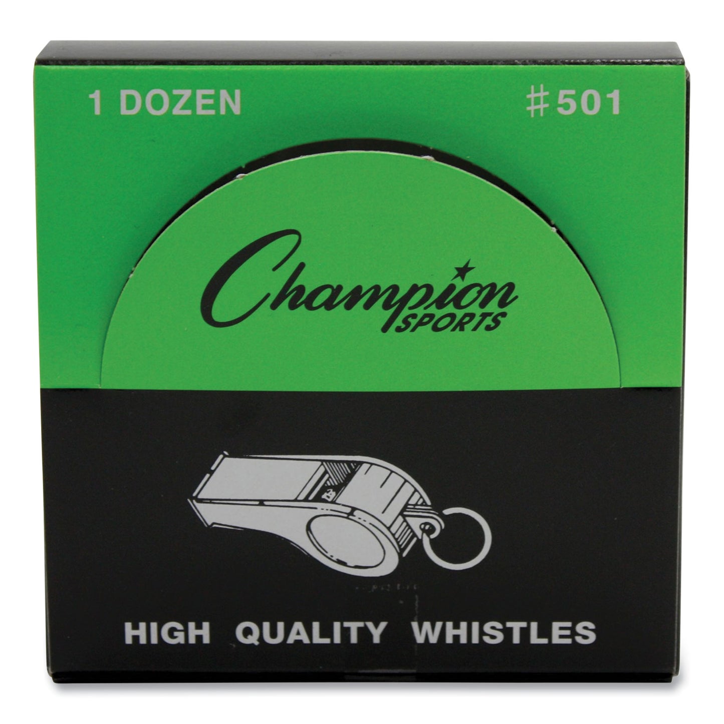 Champion Sports Sports Whistle, Medium Weight, Metal, Silver, Dozen (501)