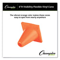 Champion Sports Hi-Visibility Vinyl Cones, 6" Tall, Fluorescent Orange, 9.5" x 9.5" Base (C6OR)