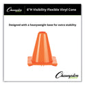 Champion Sports Hi-Visibility Vinyl Cones, 6" Tall, Fluorescent Orange, 9.5" x 9.5" Base (C6OR)