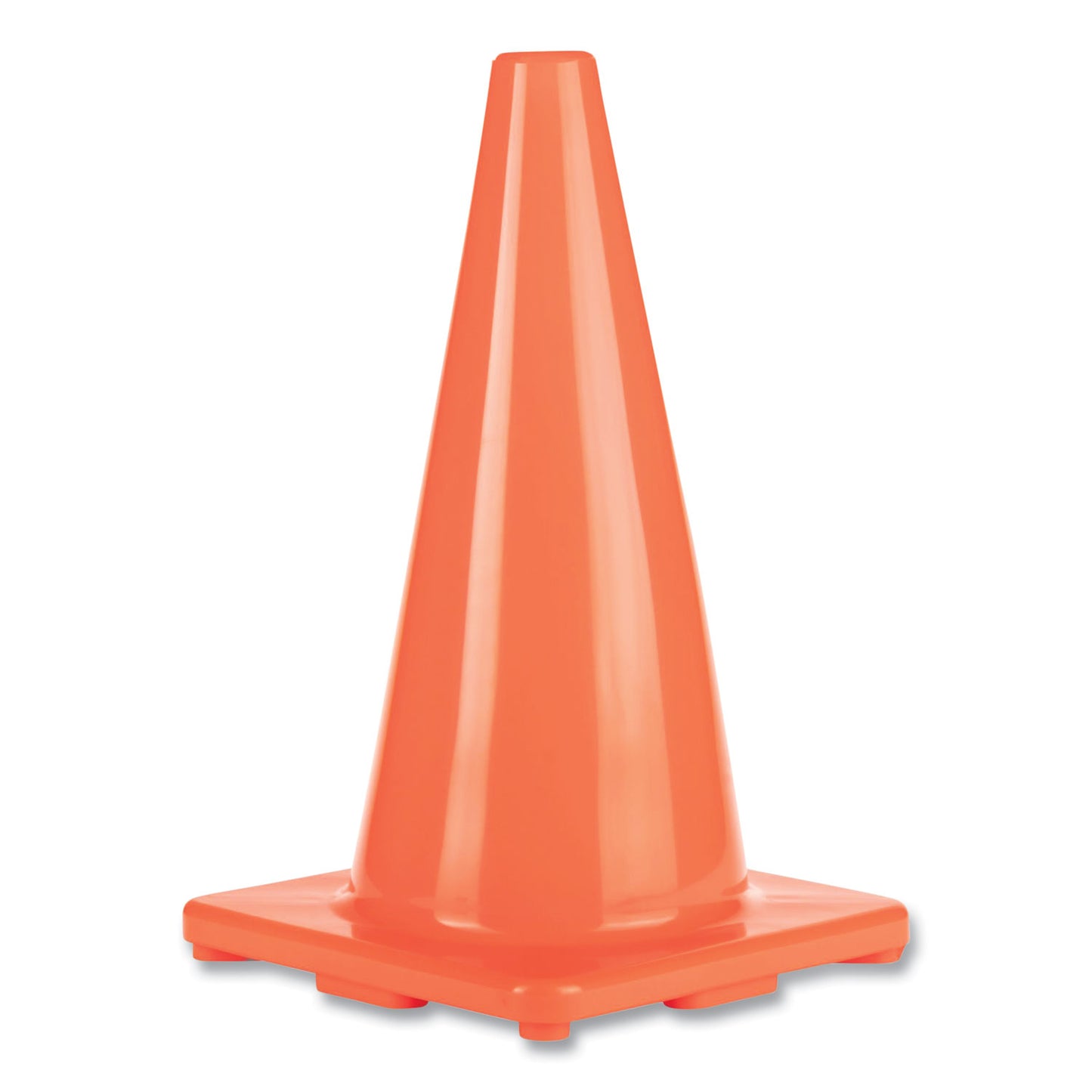 Champion Sports Hi-Visibility Vinyl Cones, 18" Tall, Fluorescent Orange, 10.63" x 10.63" Base (C18OR)