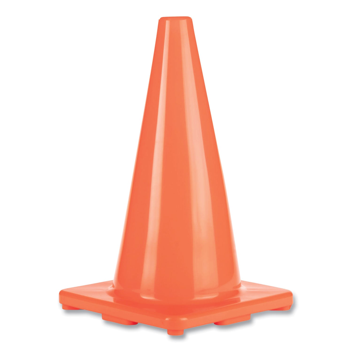 Champion Sports Hi-Visibility Vinyl Cones, 18" Tall, Fluorescent Orange, 10.63" x 10.63" Base (C18OR)