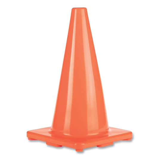 Champion Sports Hi-Visibility Vinyl Cones, 18" Tall, Fluorescent Orange, 10.63" x 10.63" Base (C18OR)