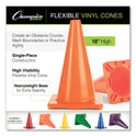 Champion Sports Hi-Visibility Vinyl Cones, 18" Tall, Fluorescent Orange, 10.63" x 10.63" Base (C18OR)