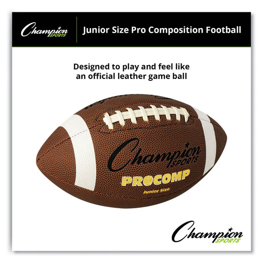 Champion Sports Pro Composite Football, Junior Size, Brown (CF300)