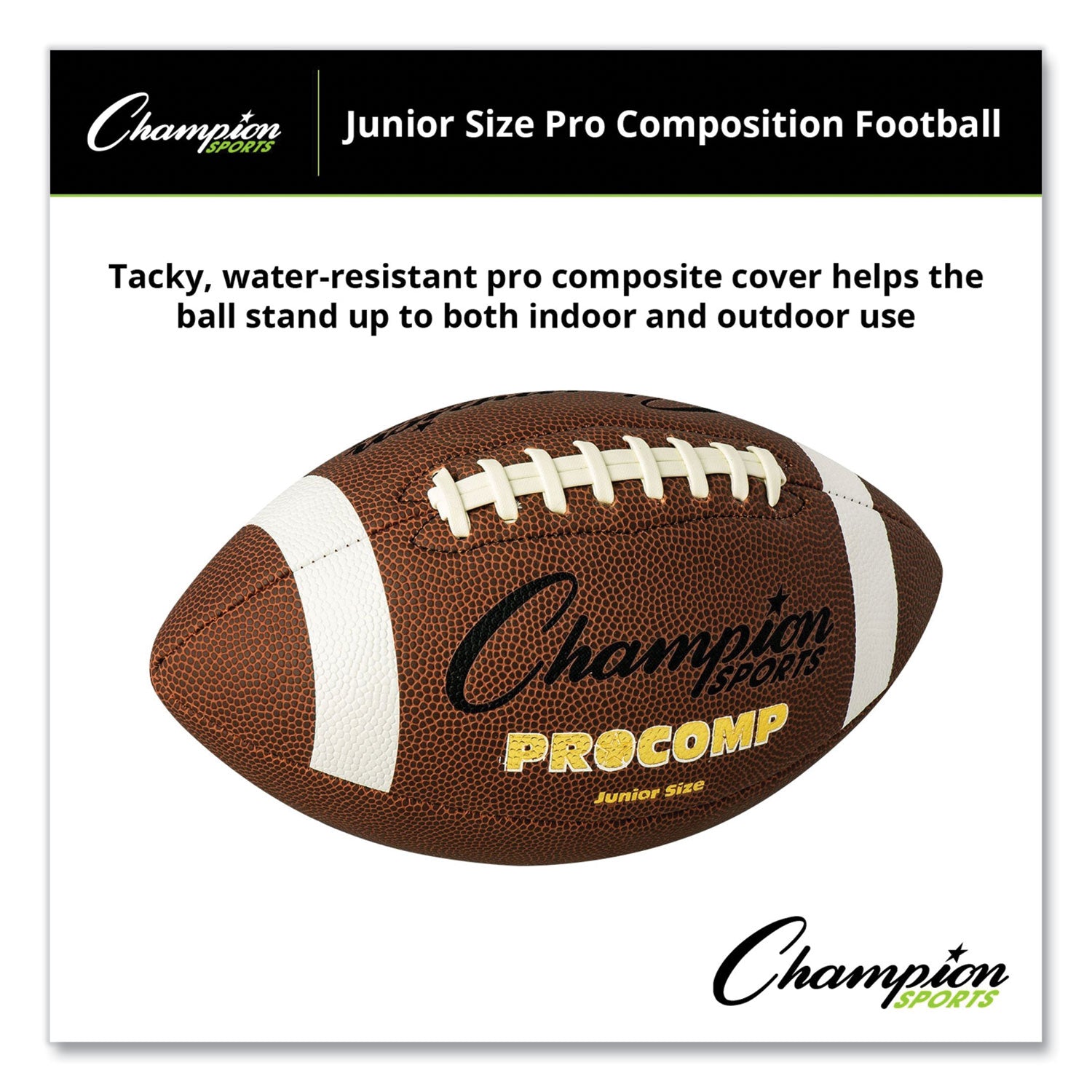 Champion Sports Pro Composite Football, Junior Size, Brown (CF300)
