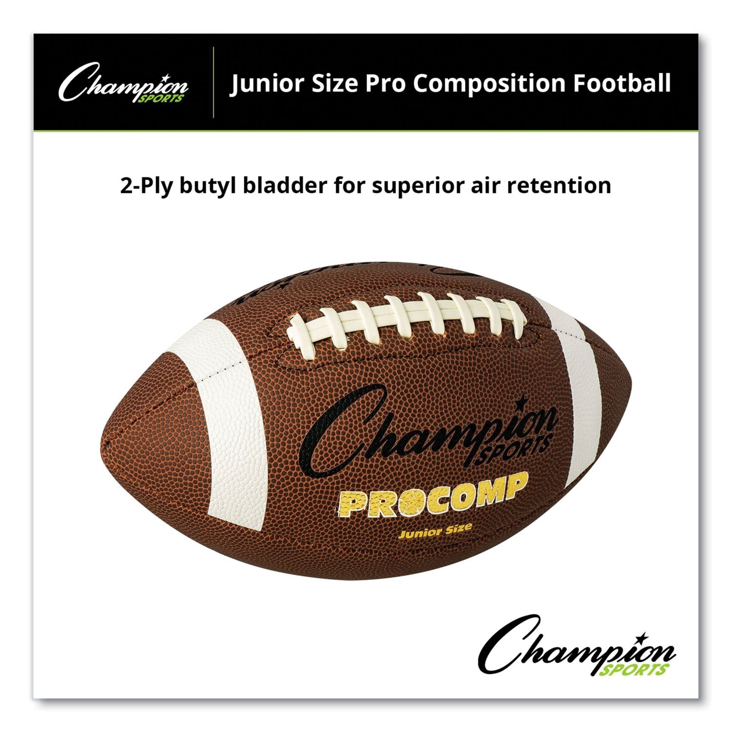 Champion Sports Pro Composite Football, Junior Size, Brown (CF300)