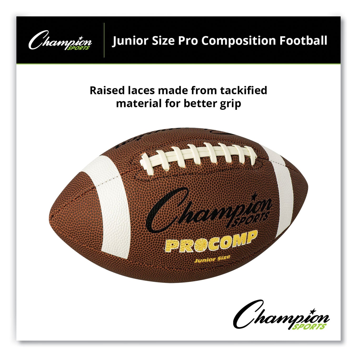 Champion Sports Pro Composite Football, Junior Size, Brown (CF300)
