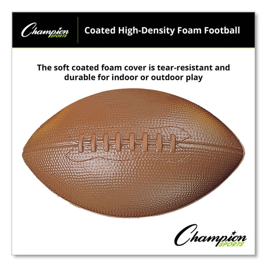 Champion Sports Coated Foam Sport Ball, For Football, Playground Size, Brown (FFC)