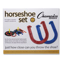 Champion Sports Indoor/Outdoor Rubber Horseshoe Set, 4 Rubber Horseshoes, 2 Rubber Mats, 2 Plastic Dowels (IHS1)