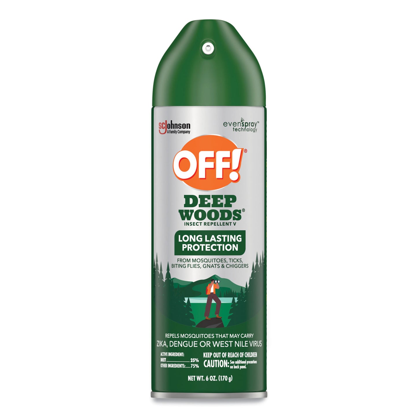 OFF! Deep Woods Insect Repellent, 6 oz Aerosol Spray, 12/Carton (354266)