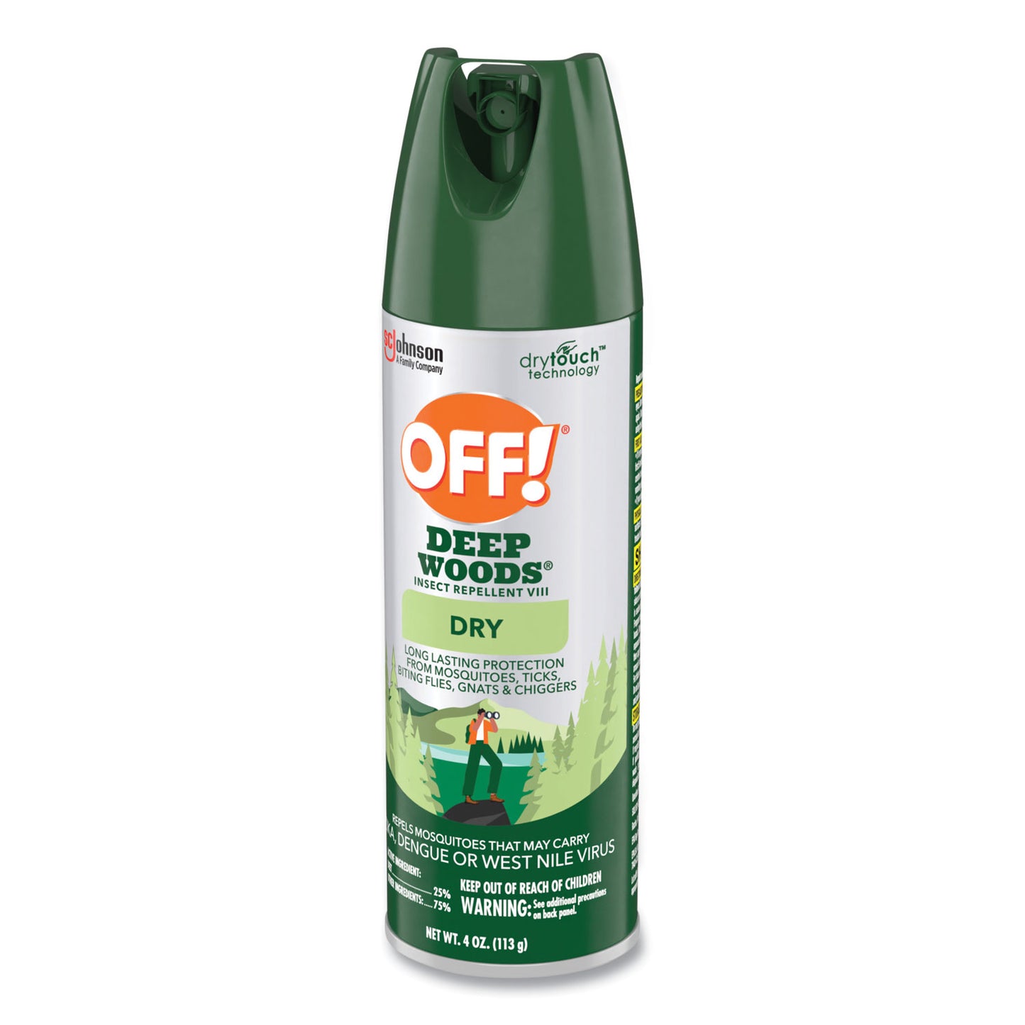 OFF! Deep Woods Dry Insect Repellent, 4 oz Aerosol Spray, Neutral, 12/Carton (315652)
